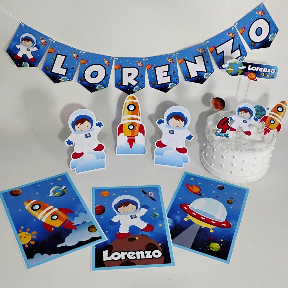 Kit Festa Astronauta Infantil Papelaria | Só um Bolinho