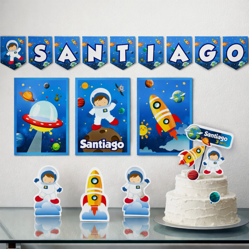 Kit Festa Astronauta Infantil Papelaria | Só um Bolinho