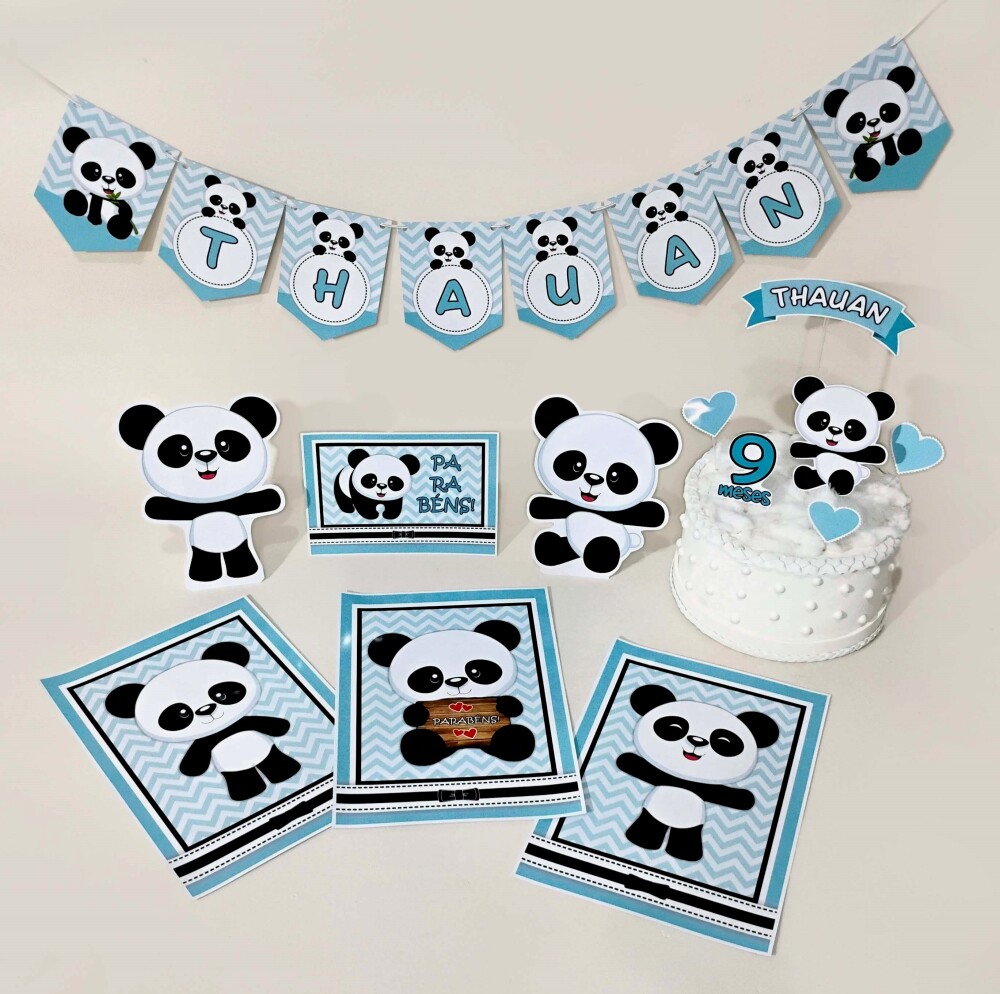 Kit Festa Urso Panda Menina Rosa | Só um Bolinho