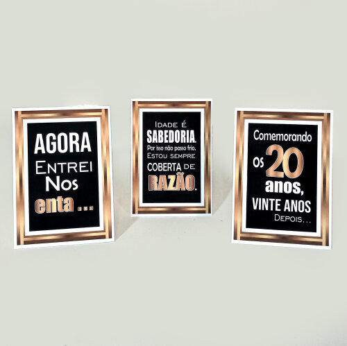 Kit Festa Aniversario Adulto Dourado E Branco | 40 50 60 Anos
