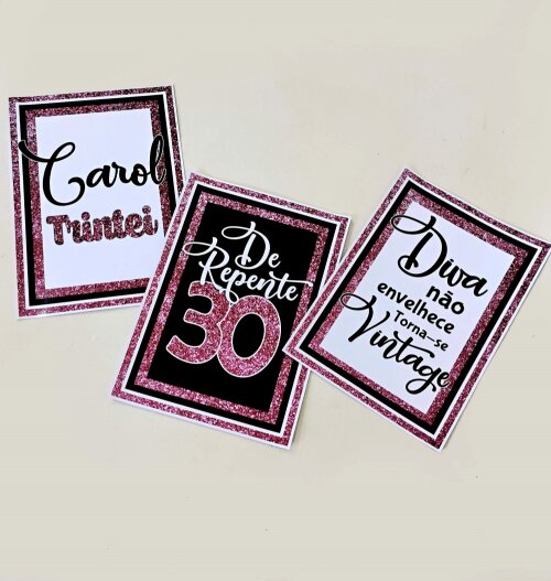 Kit Festa De Repente 30 Anos Rosa E Dourado | Pronto Para Uso