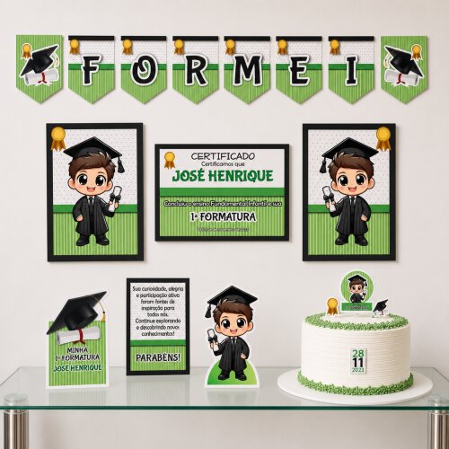 Kit Festa Formatura Infantil Menino | Papelaria Pronta ABC