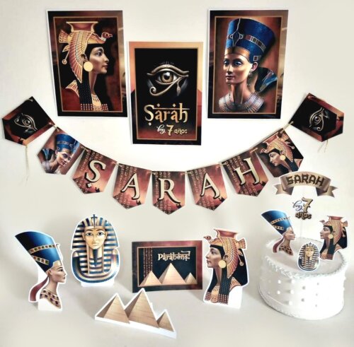 Kit Festa Rainhas do Egito Cleópatra e Nefertiti | Só um Bolinh