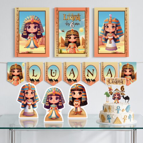 Kit Festa Cleópatra Infantil Menina Papelaria Personalizada Só um Bolinho