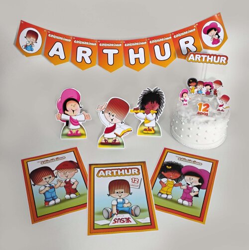 Kit Festa Turma do Cristãozinho Papelaria Personalizada