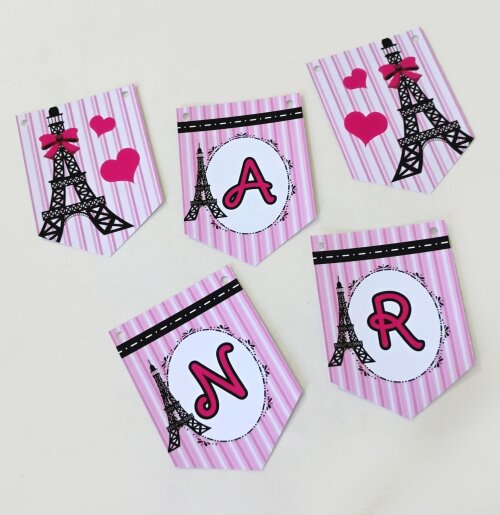 Kit Festa Paris Luxo Papelaria Personalizada | Só um Bolinho