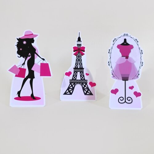 Kit Festa Paris Luxo Papelaria Personalizada | Só um Bolinho