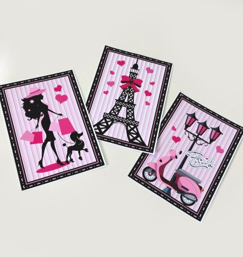 Kit Festa Paris Luxo Papelaria Personalizada | Só um Bolinho