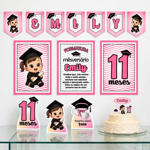 Kit Festa Mesversário Menino Papelaria | Só um Bolinho