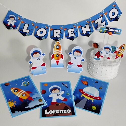 Kit Festa Astronauta Infantil Papelaria | Só um Bolinho
