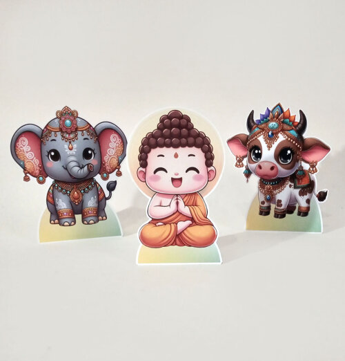 Kit Festa Indiana Buda Ganesha Rosa | Papelaria Menina