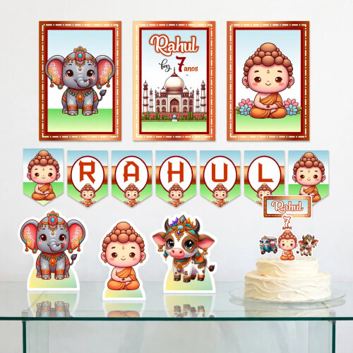 Kit Festa Indiana Buda Ganesha Rosa | Papelaria Menina