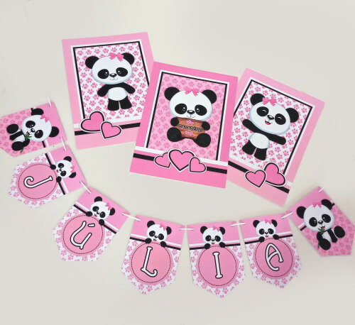 Kit Festa Urso Panda Infantil Papelaria | Só um Bolinho