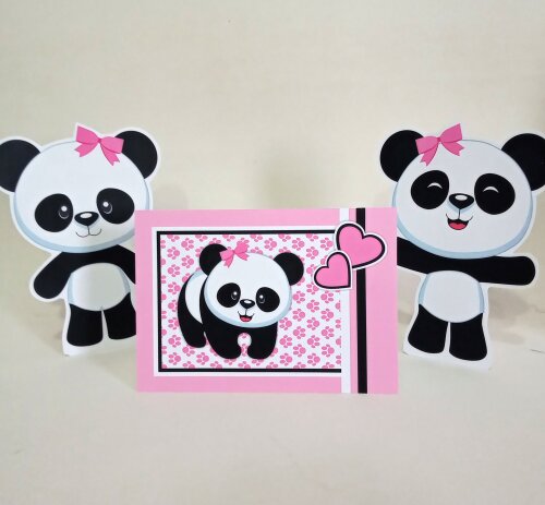 Kit Festa Urso Panda Infantil Papelaria | Só um Bolinho