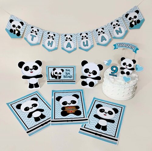 Kit Festa Urso Panda Menina Rosa | Só um Bolinho