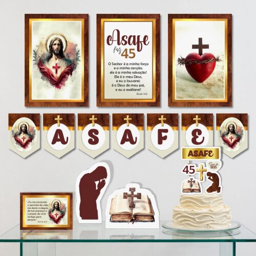 Kit Festa Cristão Bíblico Masculino Papelaria Personalizada Só um Bolinho