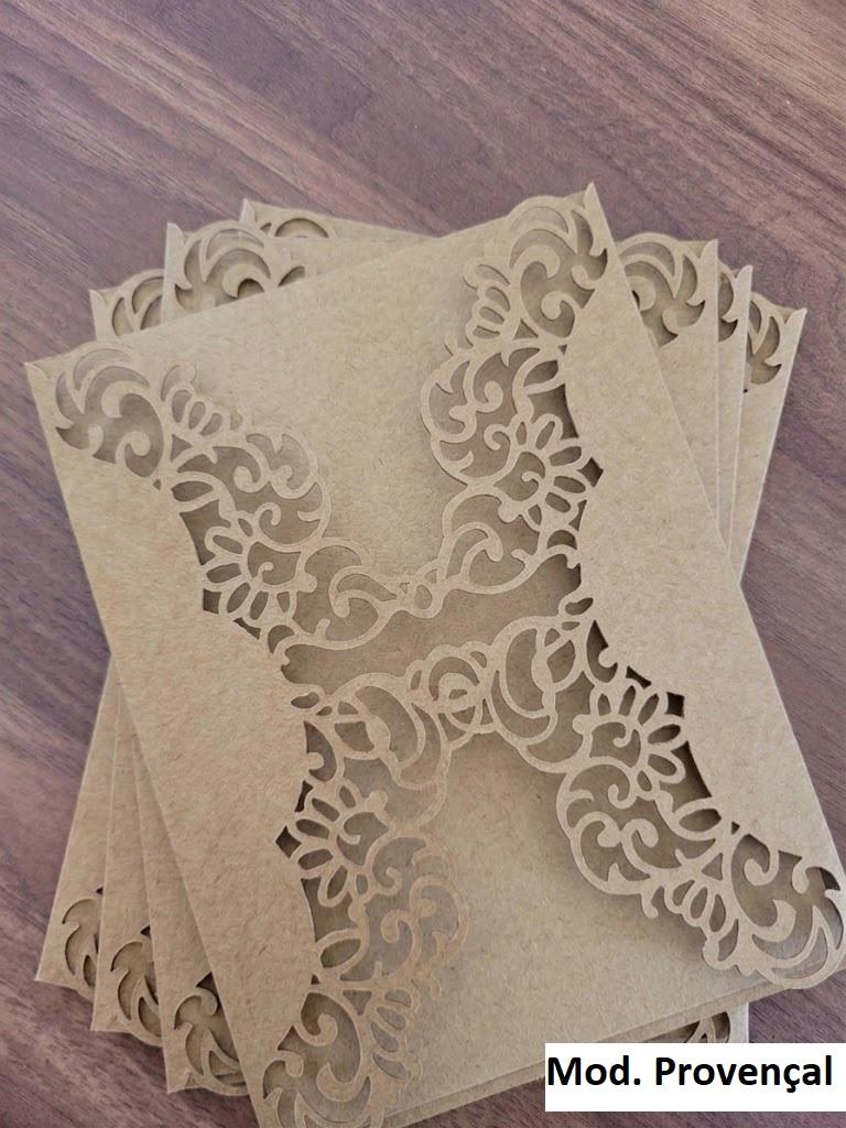 Envelope Rendado para Convite em papel Kraft