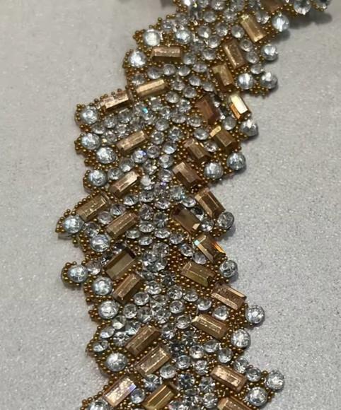 Aplique de Strass e Mini Espelhos 90cm