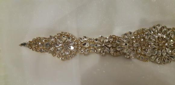 Aplique de Strass Dourado