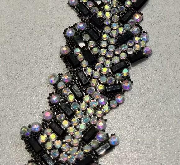 Aplique de Strass e Mini Espelhos 90cm