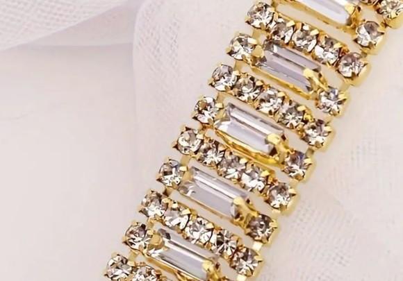 Aplique de Strass Fita de Cristal
