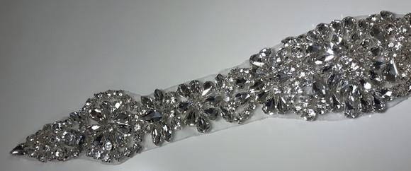 Aplique de strass Flores de prata