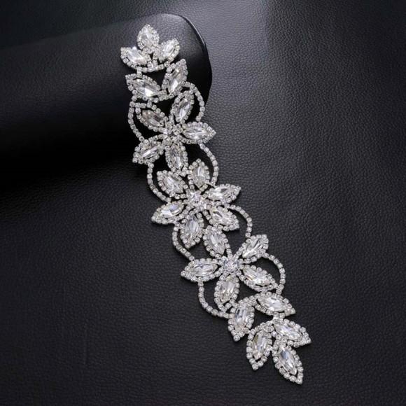 Aplique de strass Florido cor prata