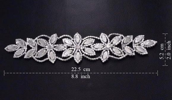 Aplique de strass Florido cor prata