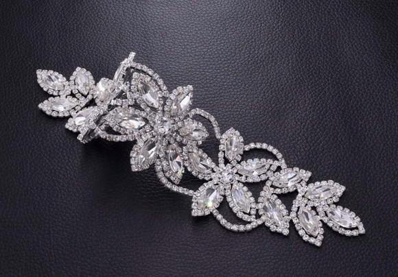 Aplique de strass Florido cor prata