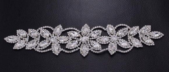 Aplique de strass Florido cor prata