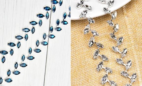 Aplique de Strass Folhas 7 Cores