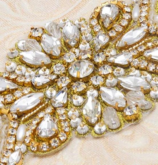 Aplique de Strass para Cinto Prata, Rosé ou Dourado