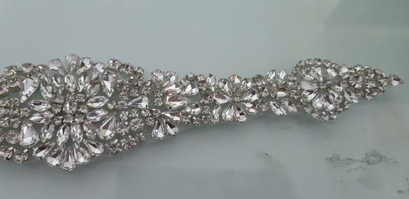 Aplique de strass para vestido de noiva ou festa PRATA