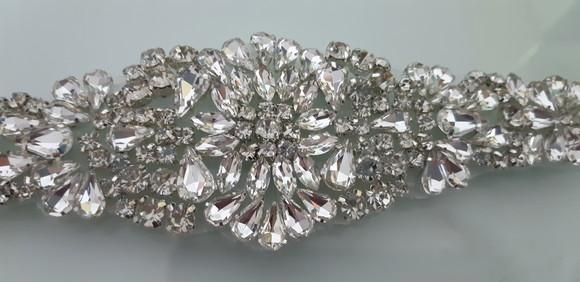 Aplique de strass para vestido de noiva ou festa PRATA