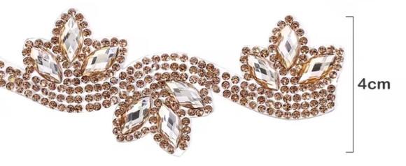 Aplique de Strass Tulipas 90cm