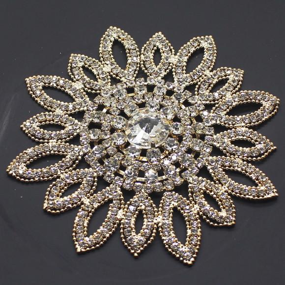 Aplique Flor grande de strass