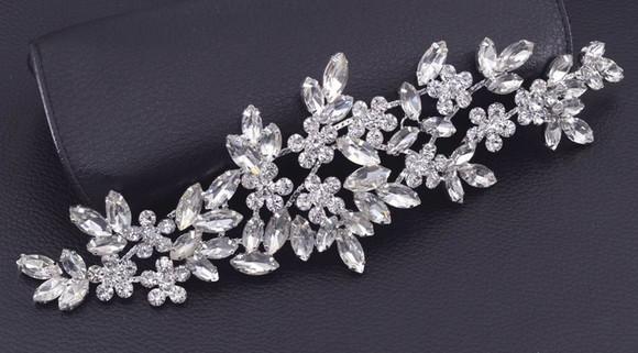 Aplique Folhas de Strass Prata