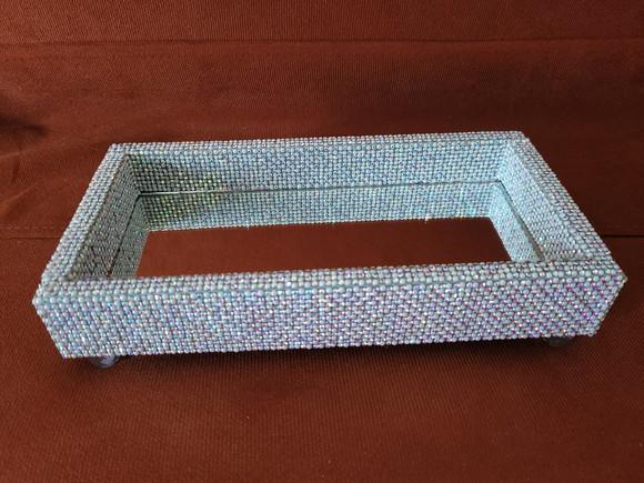 Bandeja Espelhada Decorada com Strass Ab