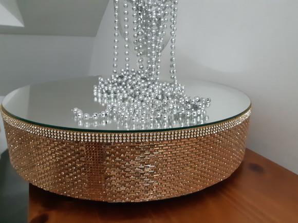 Base dourada Boleira espelhada 40 cm para bolo