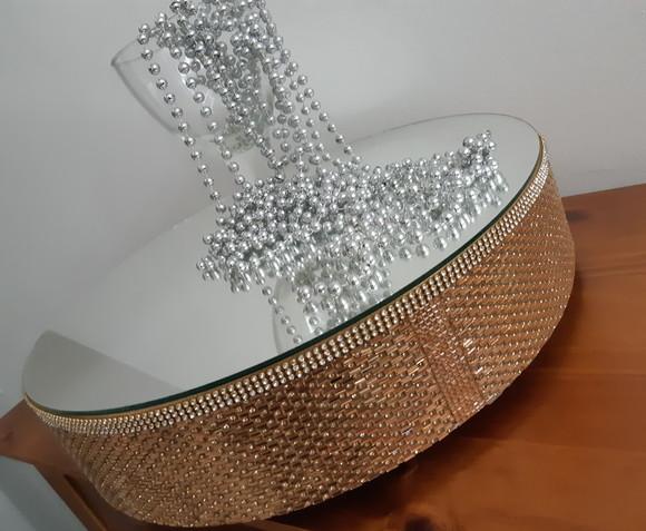 Base dourada Boleira espelhada 40 cm para bolo