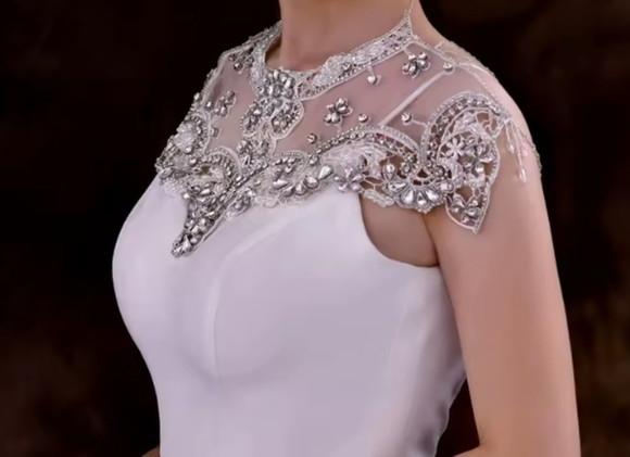 Capa de Ombro Bordada para Vestido de Noiva ou de Festa