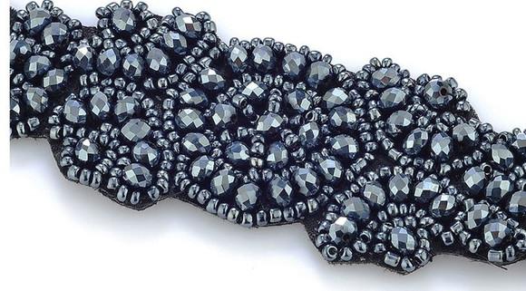 Cinto bordado preto para vestido de festa