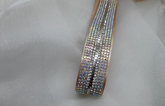 Cinto com strass Boreal (Furta coror) rosa e metal prata