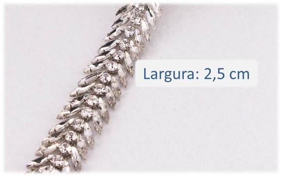 Cinto de Metal com Pedraria Prata