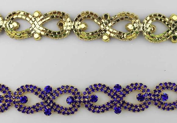 Cinto de metal laços de strass em 4 cores
