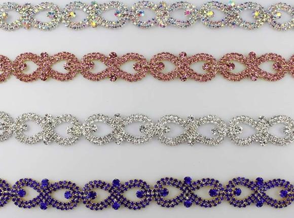 Cinto de metal laços de strass em 4 cores