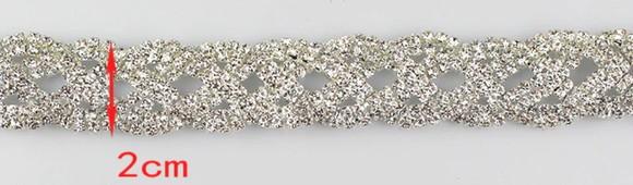 Cinto de metal trançado de strass em 4 cores