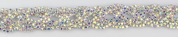 Cinto de metal trançado de strass em 4 cores