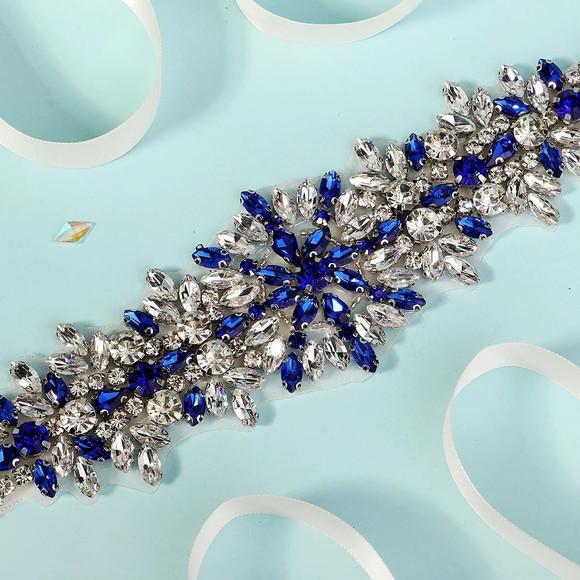 Cinto de Pedraria Azul e Prata