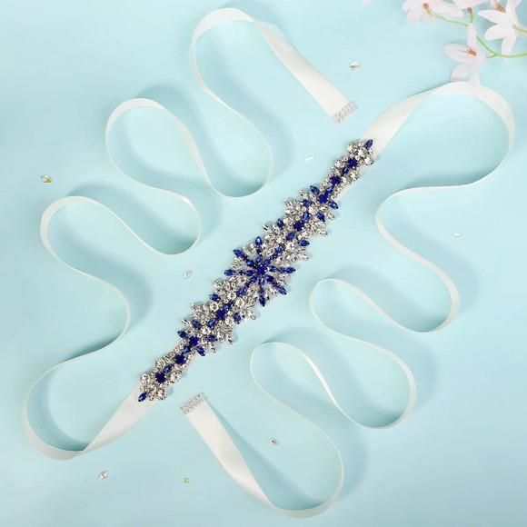 Cinto de Pedraria Azul e Prata